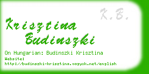 krisztina budinszki business card